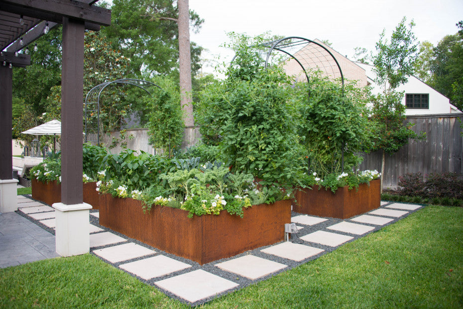 Stunning Small Garden Ideas With Raised Steel Planters