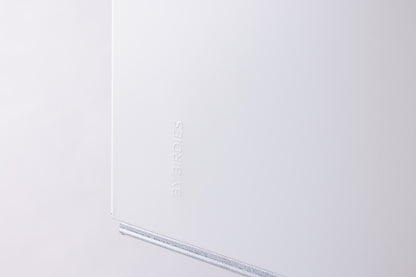 embossed logo on white planter box